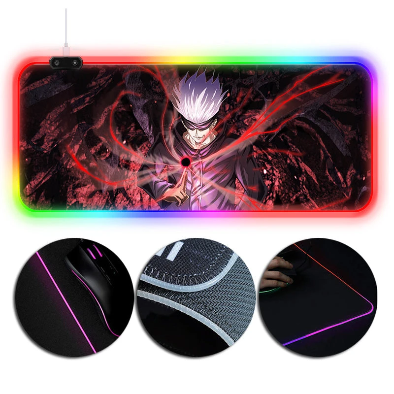 OneHeroSuits Sorcery Fight Satoru Gojo Creative RGB LED Gaming Mouse Pad Jujutsu Kaisen Satoru Gojo Printing 1 OneHeroSuits Sorcery Fight Satoru Gojo Creative RGB LED Gaming Mouse Pad Jujutsu Kaisen Satoru Gojo Printing