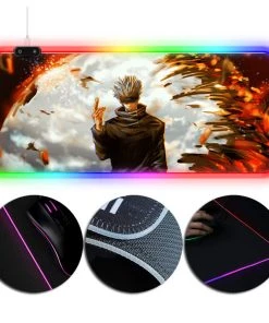 OneHeroSuits Sorcery Fight Satoru Gojo Creative RGB LED Gaming Mouse Pad Jujutsu Kaisen Satoru Gojo Printing V2