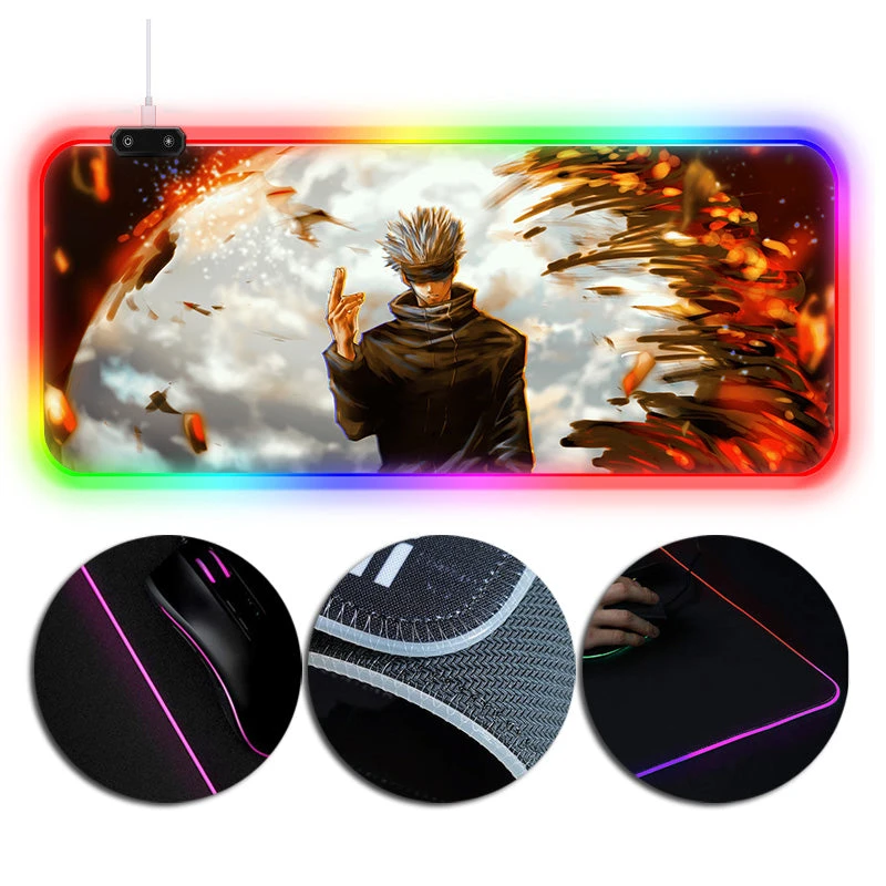 OneHeroSuits Sorcery Fight Satoru Gojo Creative RGB LED Gaming Mouse Pad Jujutsu Kaisen Satoru Gojo Printing V2 1 OneHeroSuits Sorcery Fight Satoru Gojo Creative RGB LED Gaming Mouse Pad Jujutsu Kaisen Satoru Gojo Printing V2