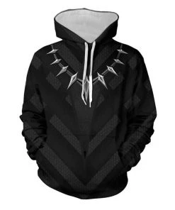 OneHeroSuits Black Panther Hoodies T Challa Printed Zip-Up Creative Printed Zip-Up Hooded Sweatshirt