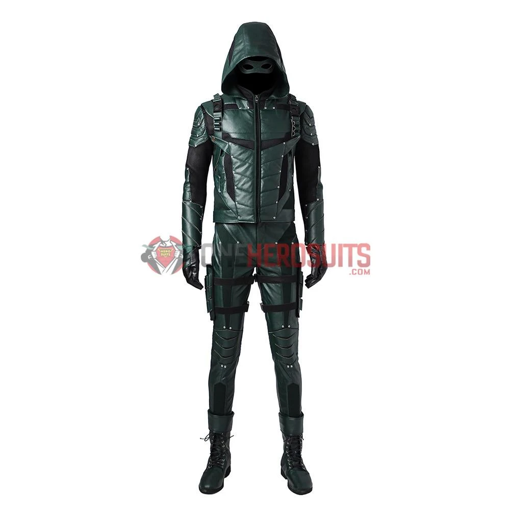 OneHeroSuits Costumes Green Arrow Oliver Queen Cosplay Costume Arrow Season 5 Suit 2 OneHeroSuits Costumes Green Arrow Oliver Queen Cosplay Costume Arrow Season 5 Suit