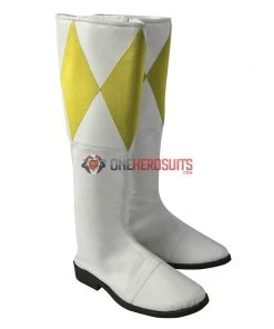 OneHeroSuits Costumes Yellow Ranger Male Cosplay Boots Mighty Morphin Power Rangers Cosplay Shoes