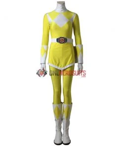 OneHeroSuits Costumes Yellow Ranger Female Cosplay Boots Mighty Morphin Power Rangers Cosplay Shoes