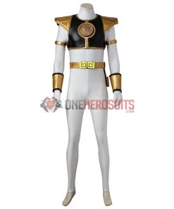 OneHeroSuits White Ranger Cosplay Costume Mighty Morphin Power Rangers Suit