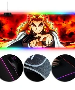 OneHeroSuits RGB Lighting Mouse Pad Rengoku Kyoujurou Infinity Train Painting