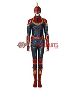 OneHeroSuits Costumes Carol Danvers Cosplay Costume Captain Marvel Dark Color Red Cosplay Suit