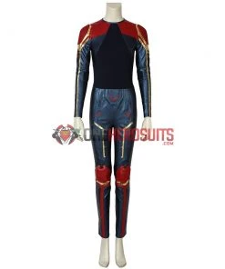 OneHeroSuits Costumes Carol Danvers Cosplay Costume Captain Marvel Dark Color Red Cosplay Suit