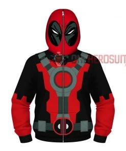 OneHeroSuits Kids Cosplay Kids Deadpool Creative 3D Printed Zip Hoodie