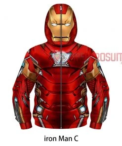 OneHeroSuits Kids Cosplay Kids Iron Man Creative 3D Printed Zip Hoodie 12 OneHeroSuits Kids Cosplay Kids Iron Man Creative 3D Printed Zip Hoodie
