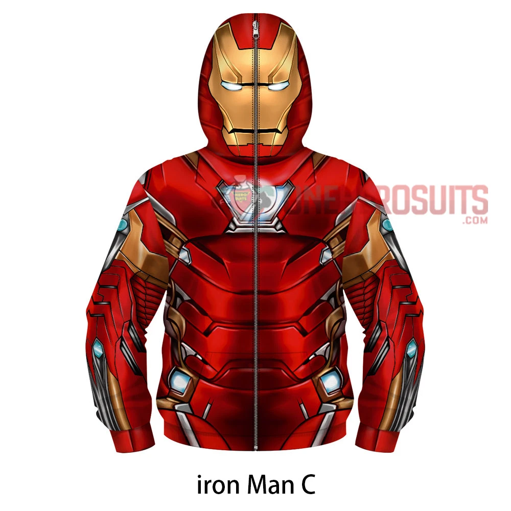 OneHeroSuits Kids Cosplay Kids Iron Man Creative 3D Printed Zip Hoodie 6 OneHeroSuits Kids Cosplay Kids Iron Man Creative 3D Printed Zip Hoodie
