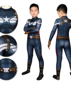 OneHeroSuits Captain America Suits For Kids Detail Printed Cosplay Costume For Halloween