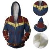 OneHeroSuits Cozy Hoodies Captain Marvel Hoodies HQ Printed Creative Printed Zip-Up Hooded Sweatshirt