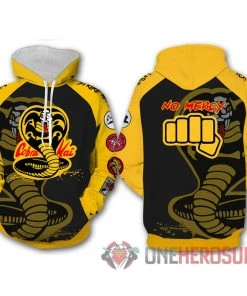 OneHeroSuits Cobra Kai Hoodies Yellow Cobra Creative Printed Hooded Sweatshirt