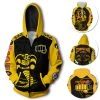 OneHeroSuits Cobra Kai Hoodies Yellow Cobra Creative Printed Hooded Sweatshirt