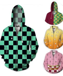 OneHeroSuits Demon Slayer Hoodies Unisex Animation 3D Print Hooded Sweatshirt