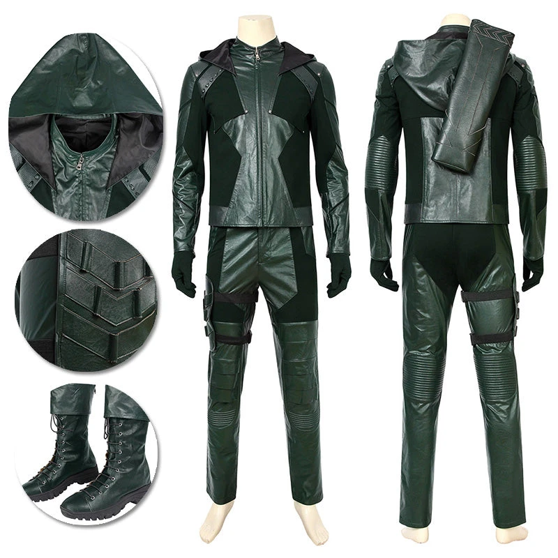 OneHeroSuits Green Arrow Season 8 Cosplay Costumes Oliver Queen Cosplay Suit