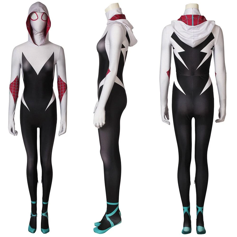 OneHeroSuits Gwen Stacy Suit Into The Spider-Verse Spider-Gwen Cosplay Costume Zentai/Jumpsuit 1 OneHeroSuits Gwen Stacy Suit Into The Spider-Verse Spider-Gwen Cosplay Costume Zentai/Jumpsuit