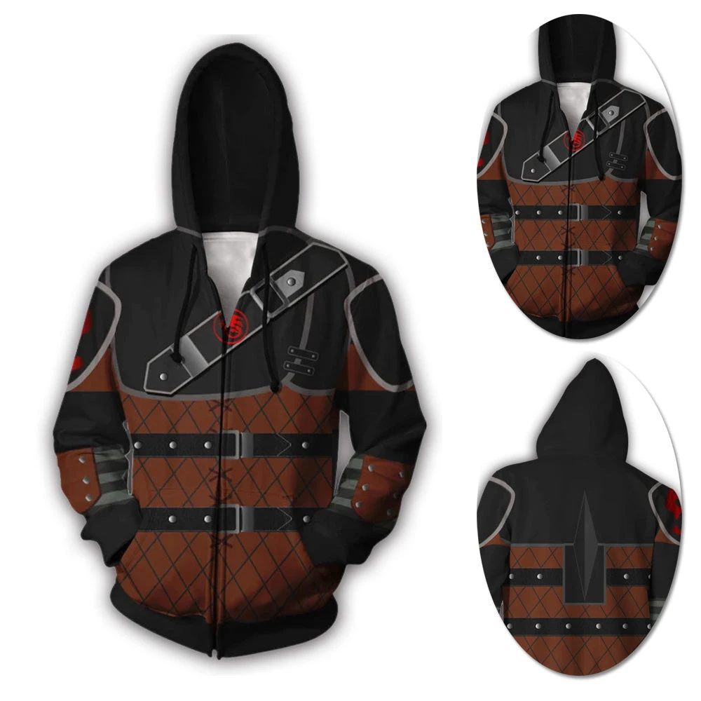 OneHeroSuits How To Train Your Dragon 3 Hoodies Creative Printed Zip-Up Hooded Sweatshirt
