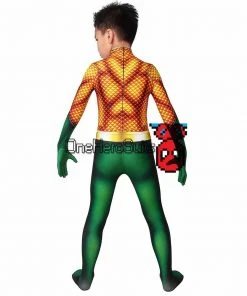 OneHeroSuits Christmas Gifts For Kids Aquaman Cosplay Suit Children Aquaman Cosplay Bodysuit