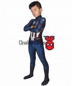 OneHeroSuits Christmas Gifts For Kids Captain America Endgame Cosplay Costume Children Spandex Cosplay Suit