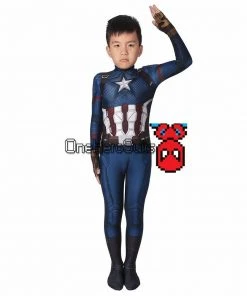 OneHeroSuits Christmas Gifts For Kids Captain America Endgame Cosplay Costume Children Spandex Cosplay Suit