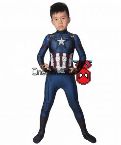 OneHeroSuits Christmas Gifts For Kids Captain America Endgame Cosplay Costume Children Spandex Cosplay Suit