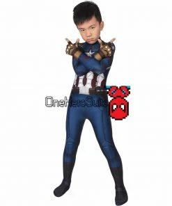 OneHeroSuits Christmas Gifts For Kids Captain America Endgame Cosplay Costume Children Spandex Cosplay Suit