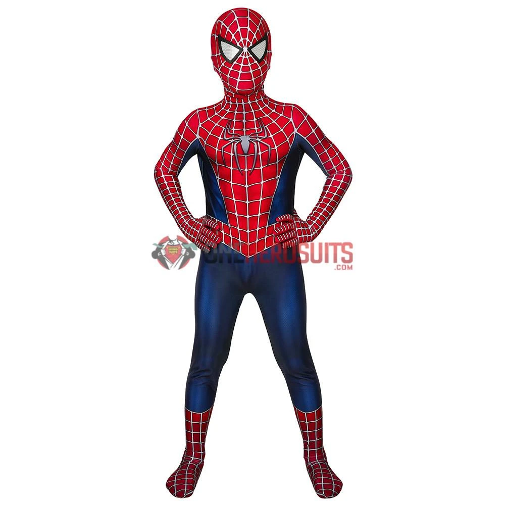 OneHeroSuits Kids Spider-man Cosplay Suit Spandex Tobey Maguire Suit Printed Edition 4 OneHeroSuits Kids Spider-man Cosplay Suit Spandex Tobey Maguire Suit Printed Edition