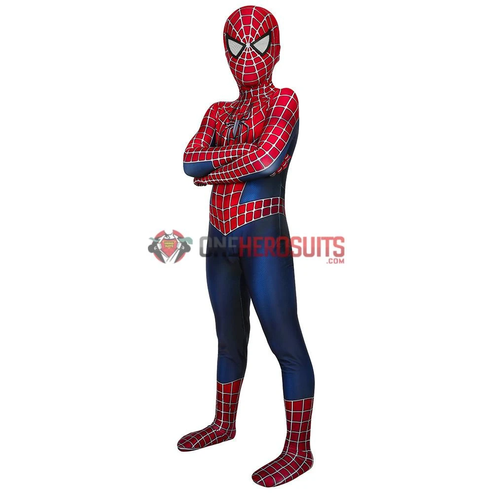 OneHeroSuits Kids Spider-man Cosplay Suit Spandex Tobey Maguire Suit Printed Edition 5 OneHeroSuits Kids Spider-man Cosplay Suit Spandex Tobey Maguire Suit Printed Edition