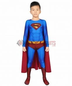 OneHeroSuits Christmas Gifts For Kids Superman Cosplay Costume Crisis On Infinite Earths Suit With Cloak Kids Cosplay