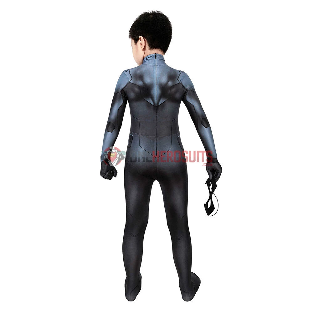 OneHeroSuits Kids Nightwing Cosplay Suit Comic Edition Creative Gifts For Children Expert-level Cosplay Bodysuit & Zentai 4 OneHeroSuits Kids Nightwing Cosplay Suit Comic Edition Creative Gifts For Children Expert-level Cosplay Bodysuit & Zentai