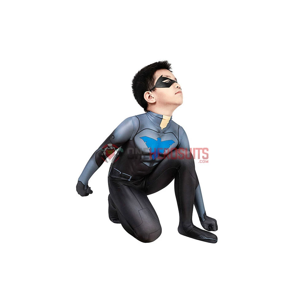 OneHeroSuits Kids Nightwing Cosplay Suit Comic Edition Creative Gifts For Children Expert-level Cosplay Bodysuit & Zentai 5 OneHeroSuits Kids Nightwing Cosplay Suit Comic Edition Creative Gifts For Children Expert-level Cosplay Bodysuit & Zentai