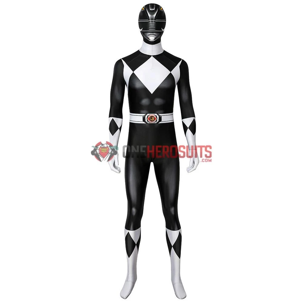 OneHeroSuits Black Power Rangers Suit Power Ranger Black Spandex Cosplay Costume 2 OneHeroSuits Black Power Rangers Suit Power Ranger Black Spandex Cosplay Costume