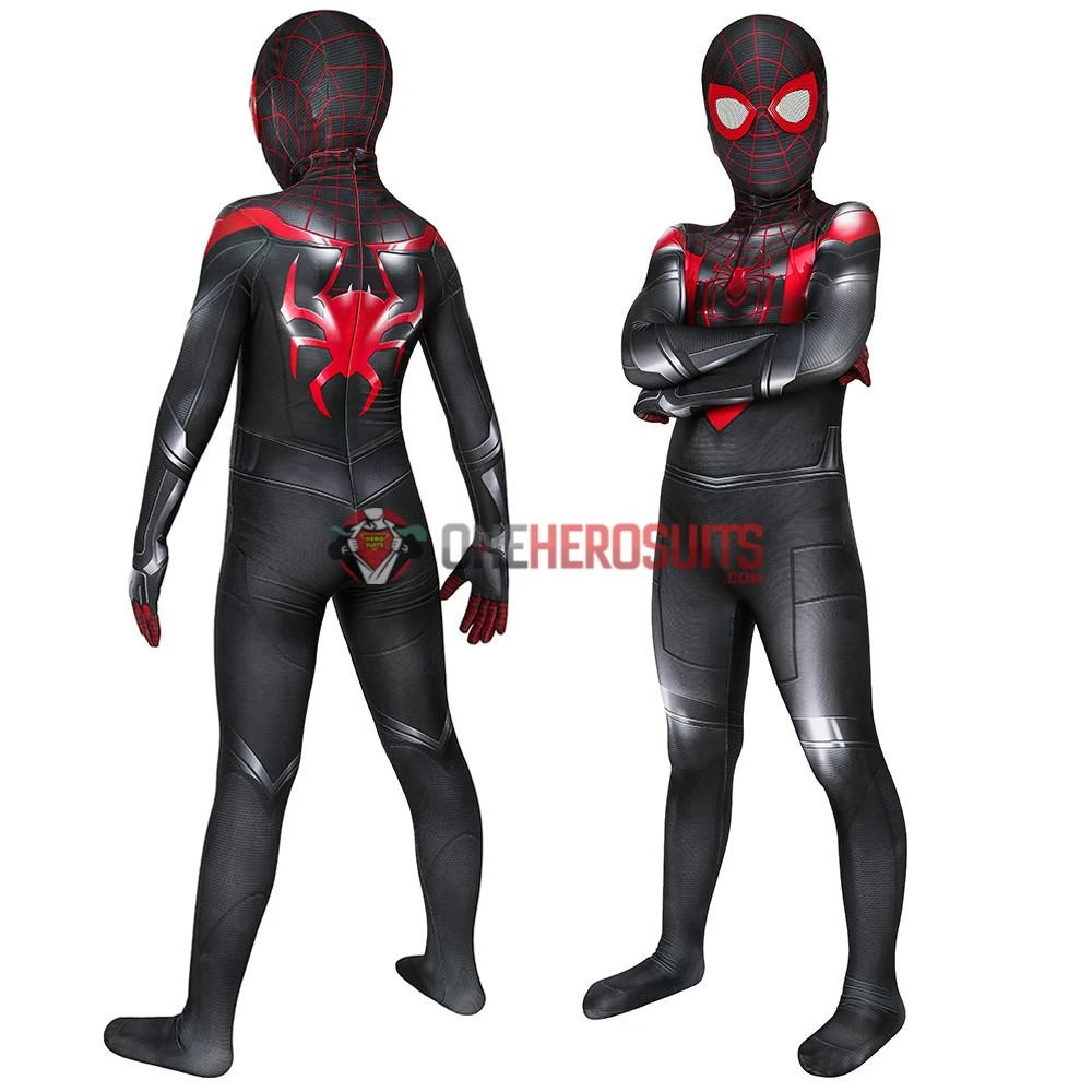 OneHeroSuits Kids Spider-man Miles Morales PS5 Cosplay Suit 13 OneHeroSuits Kids Spider-man Miles Morales PS5 Cosplay Suit