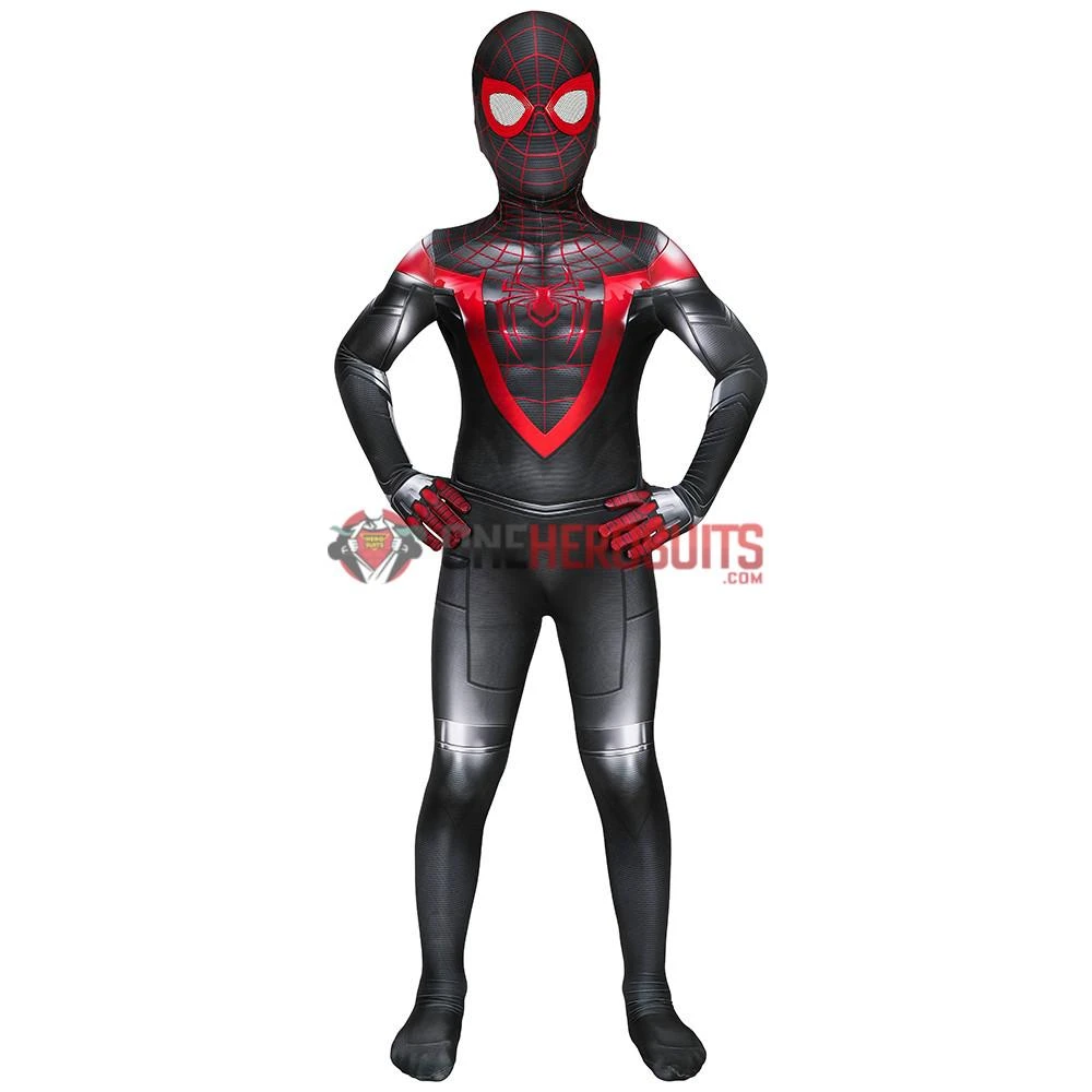 OneHeroSuits Kids Spider-man Miles Morales PS5 Cosplay Suit 2 OneHeroSuits Kids Spider-man Miles Morales PS5 Cosplay Suit