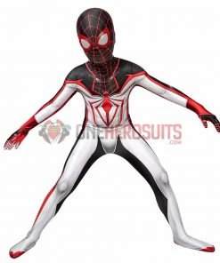 OneHeroSuits Gifts For Kids Spider-man Cosplay Suit Children Miles Morales TRACK Cosplay Bodysuit