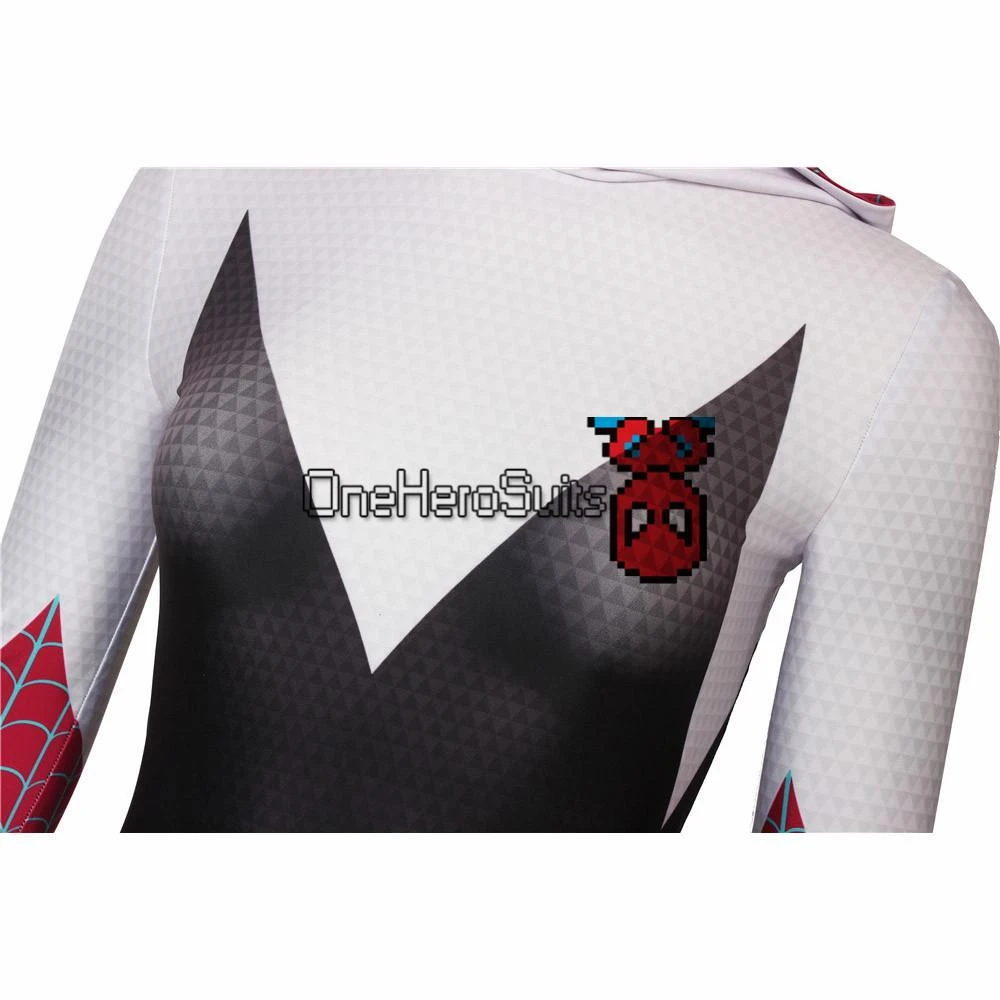OneHeroSuits Gwen Stacy Suit Into The Spider-Verse Spider-Gwen Cosplay Costume Zentai/Jumpsuit 7 OneHeroSuits Gwen Stacy Suit Into The Spider-Verse Spider-Gwen Cosplay Costume Zentai/Jumpsuit
