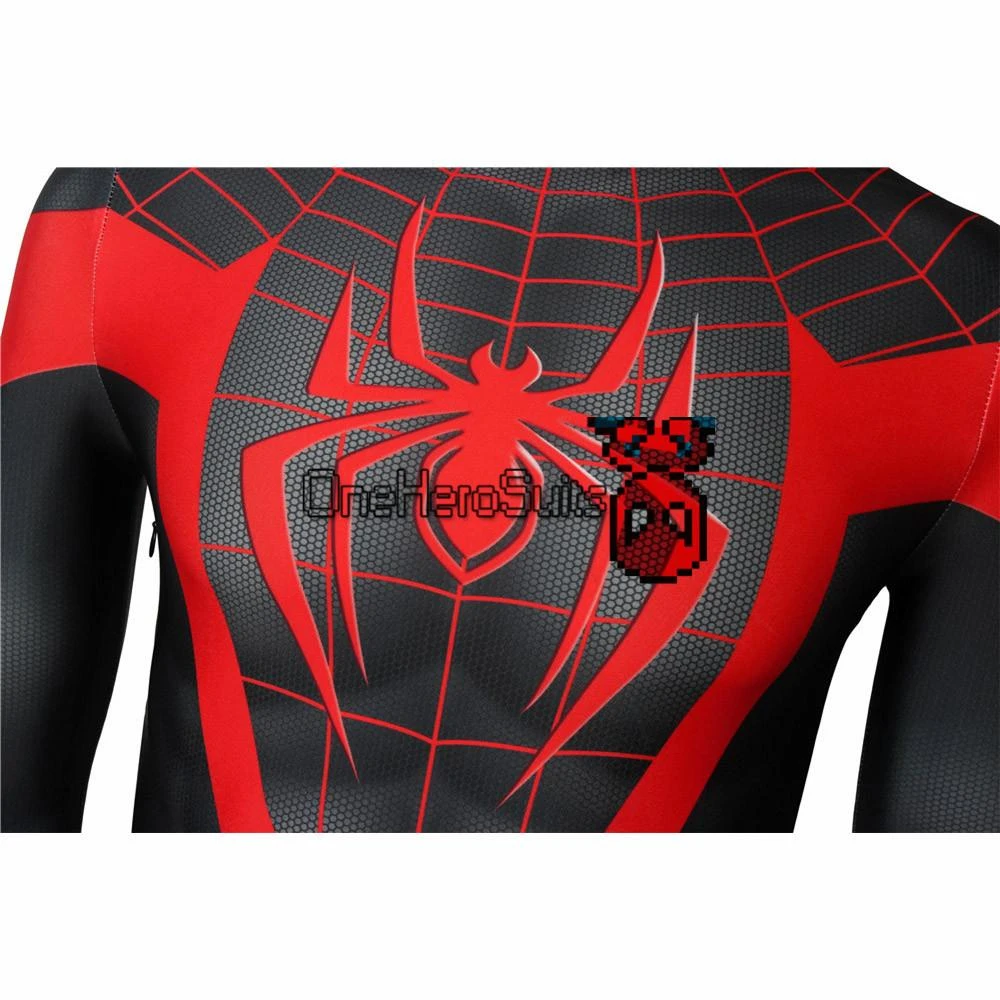 OneHeroSuits Ultimate Spider-Man Cosplay Costume Miles Morales 3D Printed Jumpsuits Zentai/Jumpsuit 2 OneHeroSuits Ultimate Spider-Man Cosplay Costume Miles Morales 3D Printed Jumpsuits Zentai/Jumpsuit