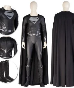 Justice League Superman Cosplay Costumes Superman Black OneHeroSuits