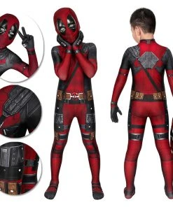 OneHeroSuits Expert-level Cosplay Bodysuit & Zentai Kids Deadpool Cosplay Suit 3D Printed Spandex Deadpool Suit For Children