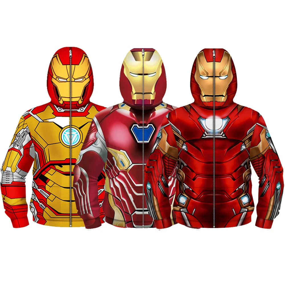 OneHeroSuits Kids Cosplay Kids Iron Man Creative 3D Printed Zip Hoodie 1 OneHeroSuits Kids Cosplay Kids Iron Man Creative 3D Printed Zip Hoodie
