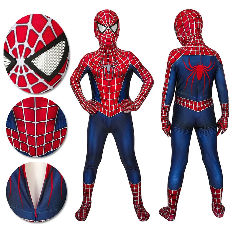 OneHeroSuits Kids Spider-man Cosplay Suit Spandex Tobey Maguire Suit Printed Edition 1 OneHeroSuits Kids Spider-man Cosplay Suit Spandex Tobey Maguire Suit Printed Edition