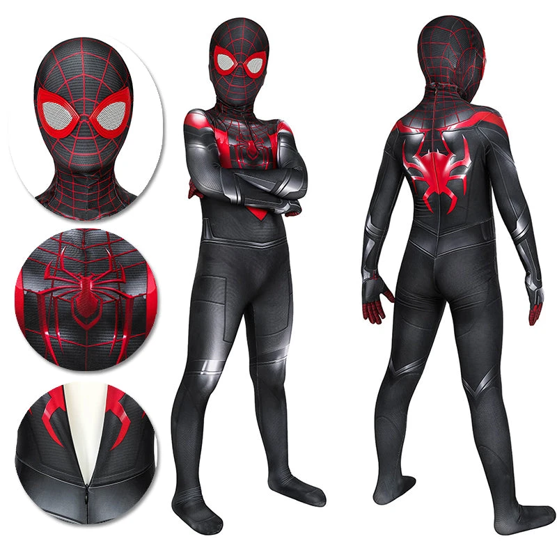 OneHeroSuits Kids Spider-man Miles Morales PS5 Cosplay Suit 1 OneHeroSuits Kids Spider-man Miles Morales PS5 Cosplay Suit