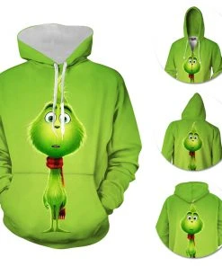 OneHeroSuits Little Grinch Hoodies The Grinch Christmas Printed Hooded Sweatshirt