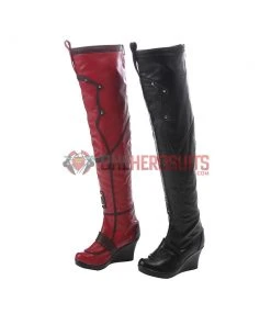OneHeroSuits Harley Quinn Cosplay Boots BatMan Arkham City High Quality Cosplay Shoes