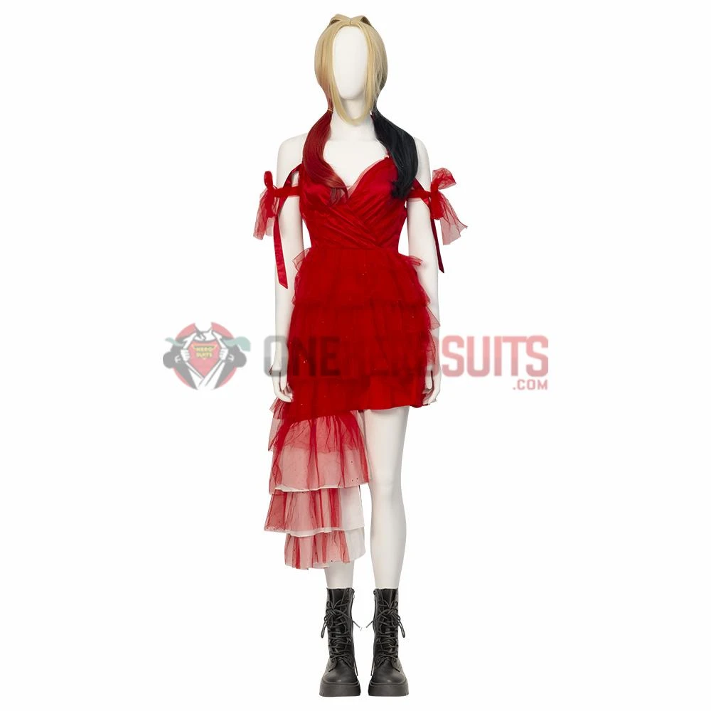 OneHeroSuits Costumes The Suicide Squad Red Dress Cosplay Boots Harley Quinn Top Leval Shoes 2 OneHeroSuits Costumes The Suicide Squad Red Dress Cosplay Boots Harley Quinn Top Leval Shoes