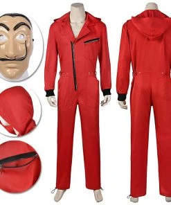 OneHeroSuits Costumes Money Heist S5 Cosplay Costume La Casa De Pape Red Suit