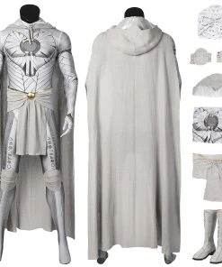 OneHeroSuits Moon Knight Cosplay Costumes White Spandex Bodysuit With Cloak