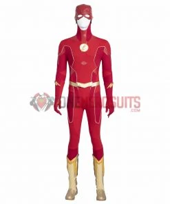 OneHeroSuits The Flash S8 Barry Allen Cosplay Costumes With Golden Boots