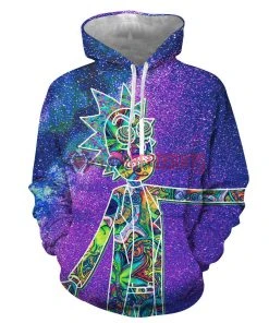 OneHeroSuits Rick And Morty Hoodies Creative 3D Print Pullover Hooded Sweatshirt Rainbow Edition